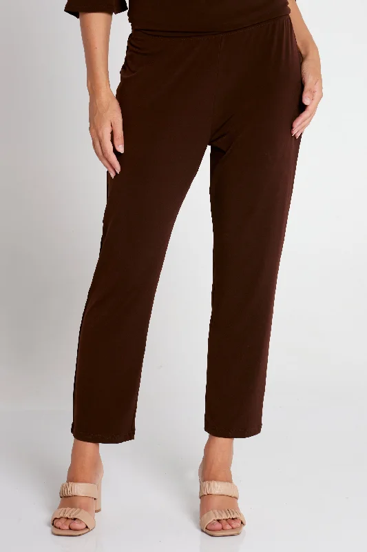 Gianna Pants Petite - Chocolate Comfortable Wide-Leg Pants