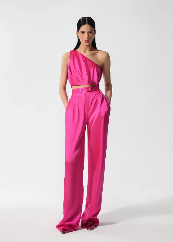 FUCHSIA POP PANTS Wide-Legged Palazzos