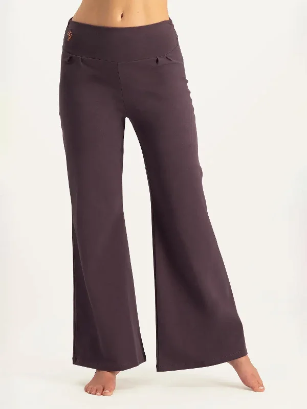 Urban Goddess Maeve Wide Leg Yoga Pants - Berry Trendy Velvet Pants