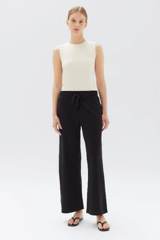 Cotton Cashmere Wide Leg Pant Classic Bootcut Trousers