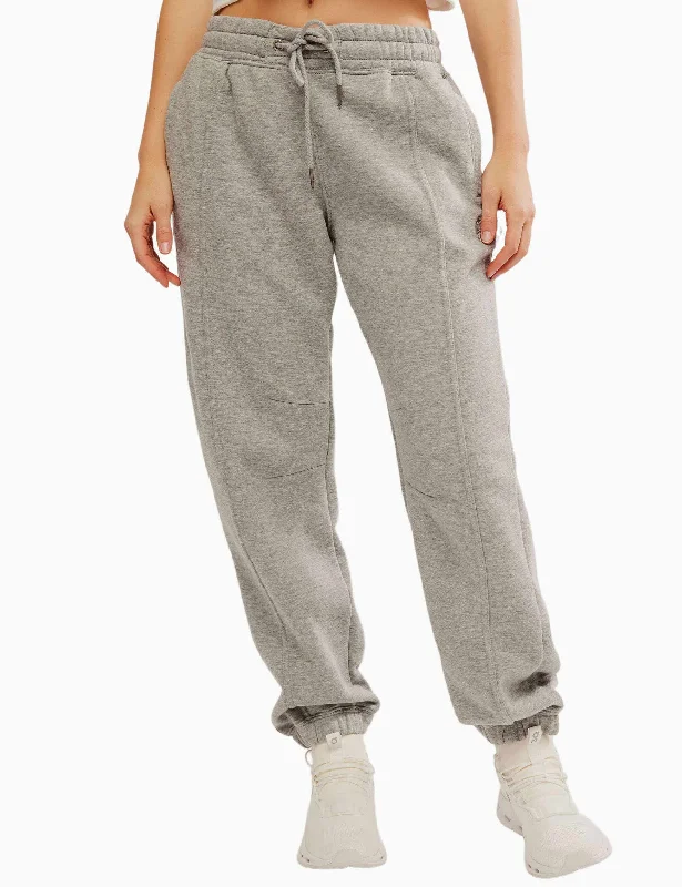 Sprint To The Finish Pants - Heather Grey Stylish Elastic Waist Pants