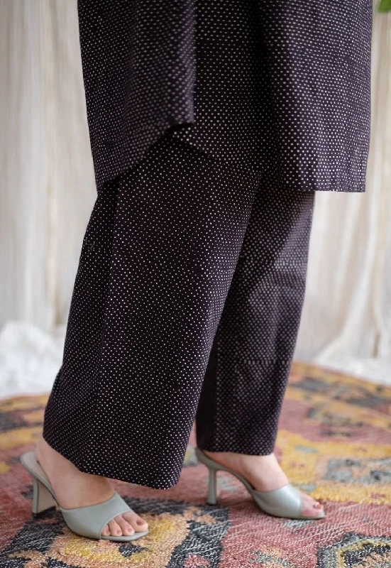 Bombay Charcoal Ajrakh Cotton Straight Pant Relaxed Linen Pants