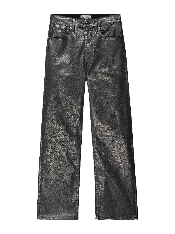 La Sleek Pant  in Gunmetal Trendy Printed Pants