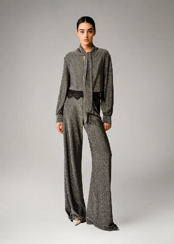 SILVER FLARE PANTS Elegant Dress Pants