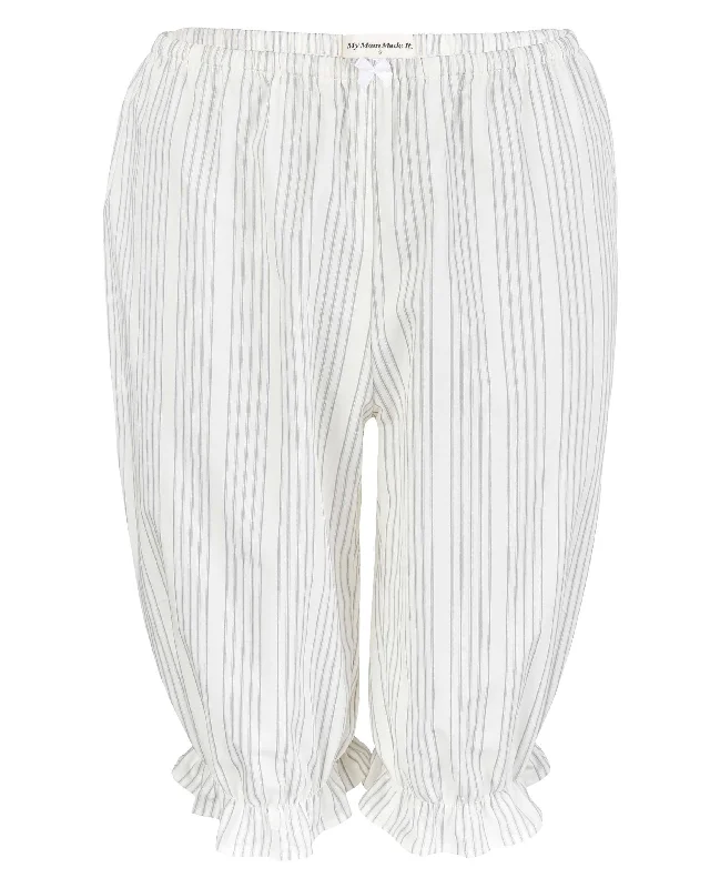 Capri Bloomer Pants - Chalk Stripe Elegant High-Waist Pants