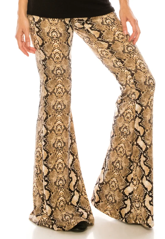 SNAKESKIN FLARE PANTS Slim-Fit Leggings