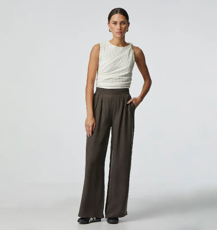 Darcy Pant - Charcoal Cozy Full-Length Pants