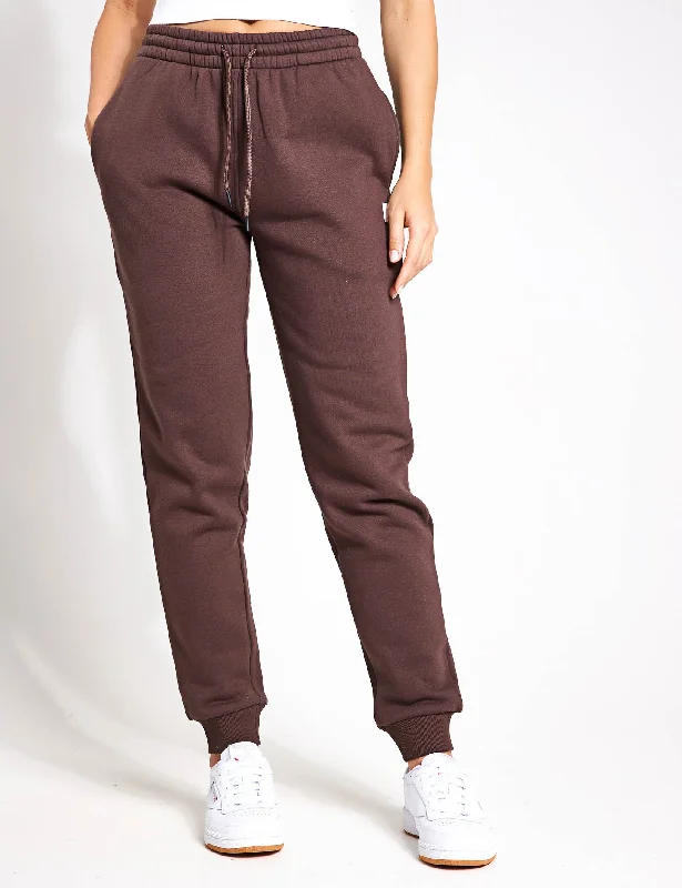 Millie Slim Fleece Track Pant - Oak Elegant Silk Pants