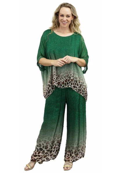 ZETA/PERKY silk top-pants set Soft Sweatpants Style