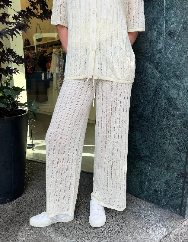 Milan Knit Pant in Buttercream Casual Track Pants