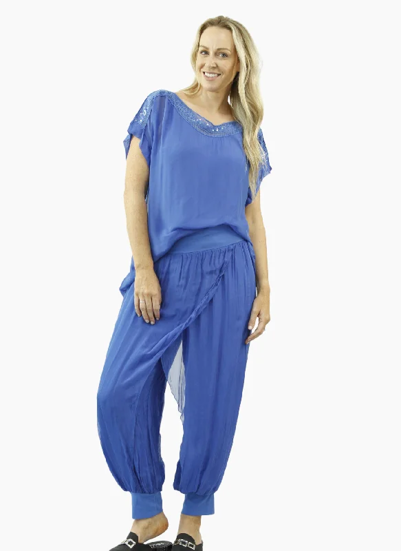 MAEVE HAREN Silk top and pant set Comfortable Cargo Pants