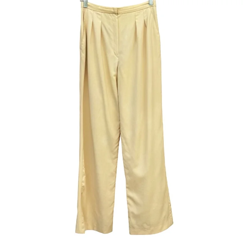 Gloria Sachs Vintage High Waist Pleated Wide Leg Banana Cream Dress Pants - 8 Casual Plaid Pants