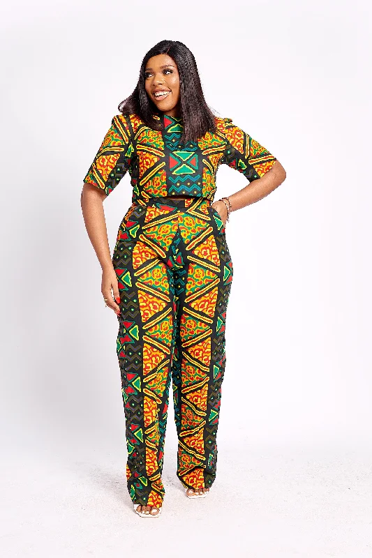 SENI AFRICAN PRINT PANTS Casual Plaid Pants