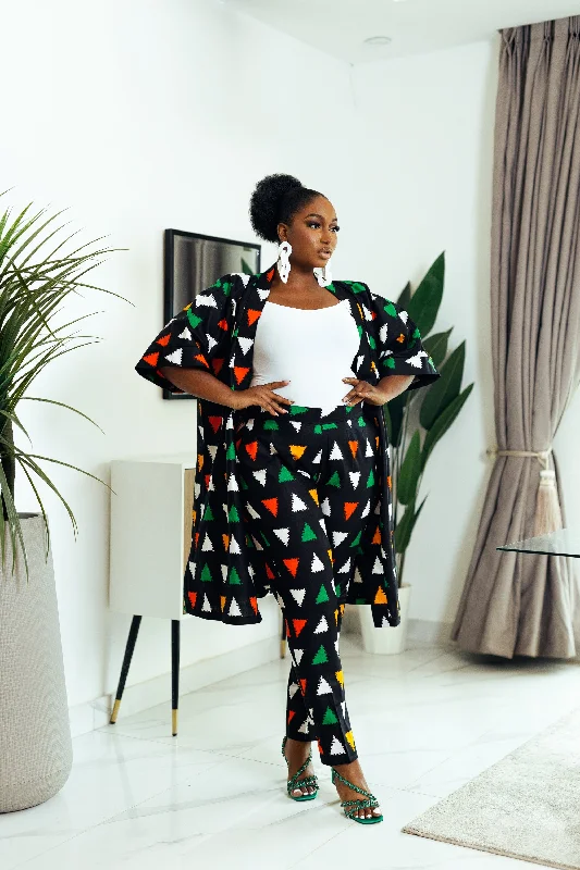 JABARI AFRICAN PRINT KIMONO & PANTS SET Formal Linen Trousers