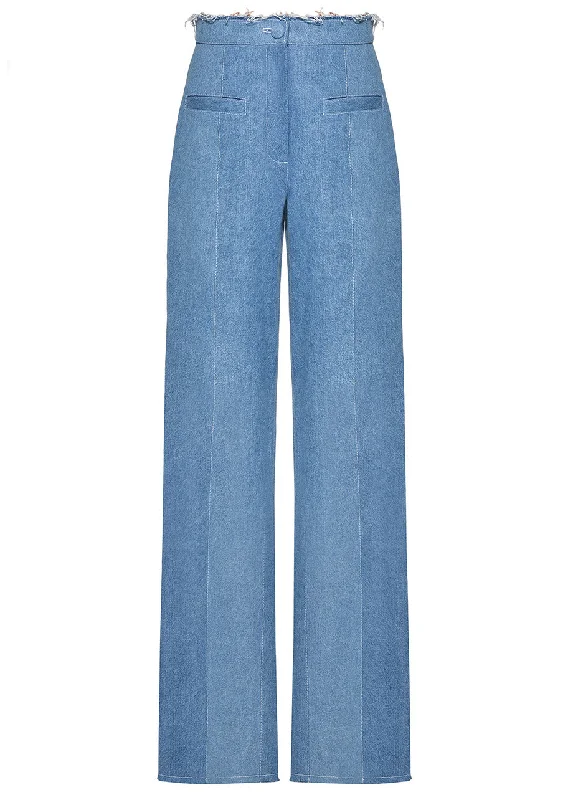 AQUA DENIM PANTS Trendy Palazzo Pants