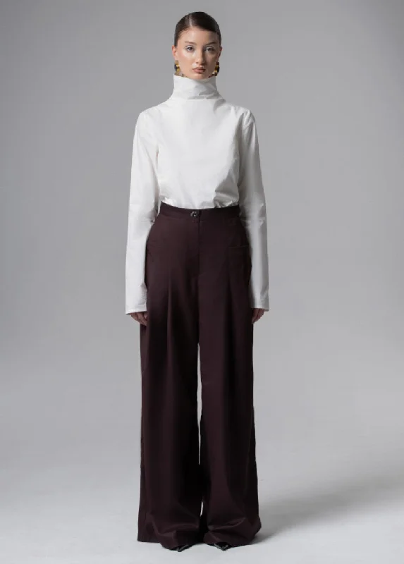 DARK BROWN PANTS Soft Stretch Trousers