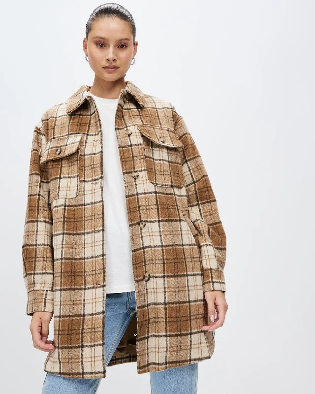 Fleetwood Check Shacket Subtle Shimmer Blouse