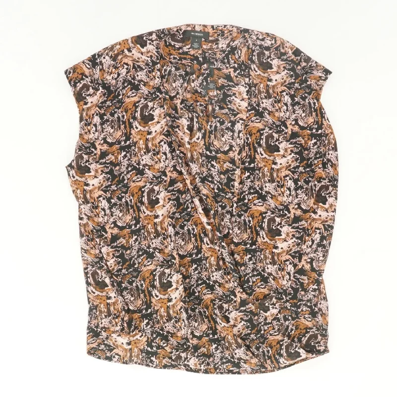 Multi Graphic Sleeveless Blouse Soft Knit Blouse