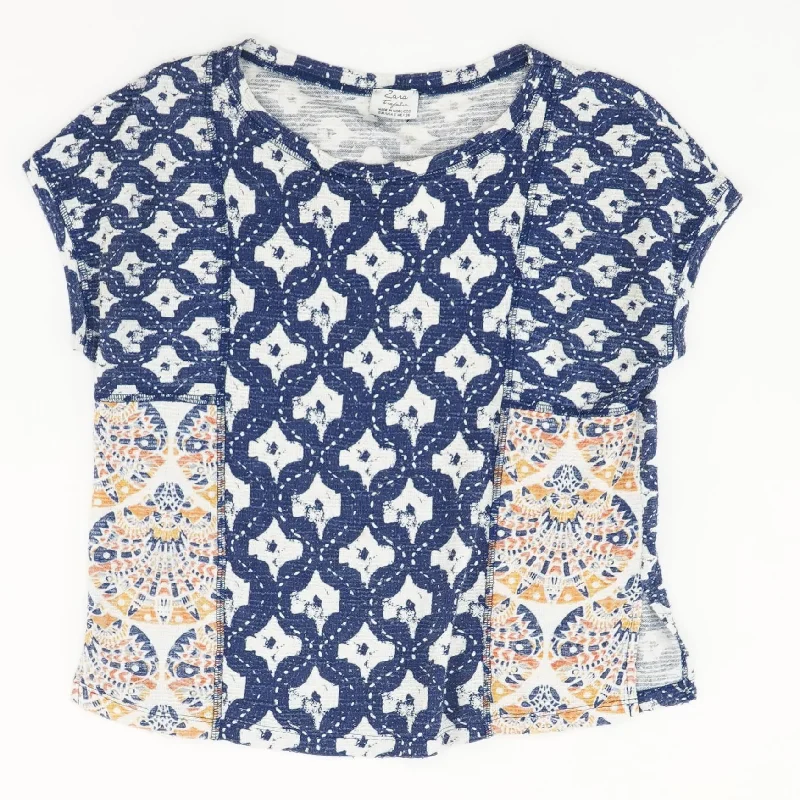 Navy Color Block Short Sleeve Blouse Chic Sleeveless Blouse
