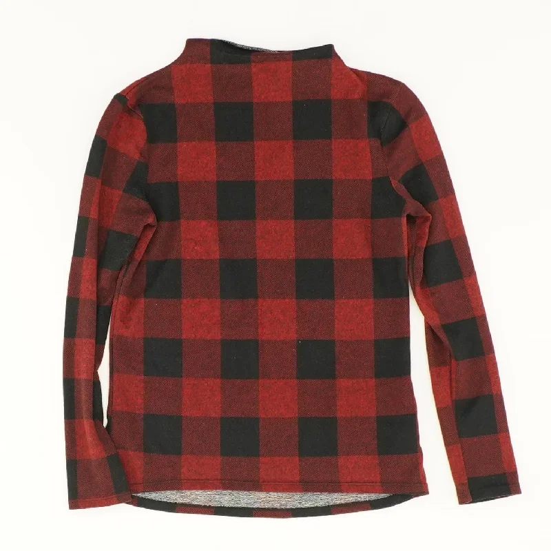 Red Plaid Long Sleeve Blouse Feminine Pastel Blouse