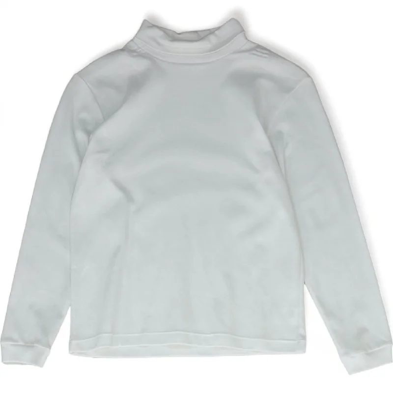 White Solid Long Sleeve Blouse Feminine Ruffle Blouse