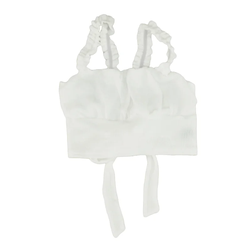 White Solid Sleeveless Blouse Playful Puff Blouse