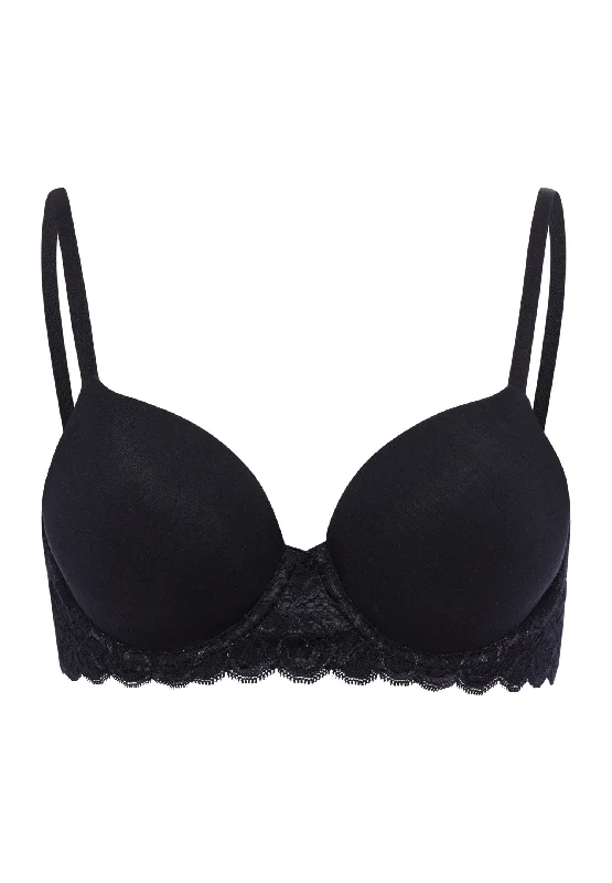 Luxury Moments Lace T-Shirt Bra | Black 71503-019 Oversized T-Shirt Spandex breathable