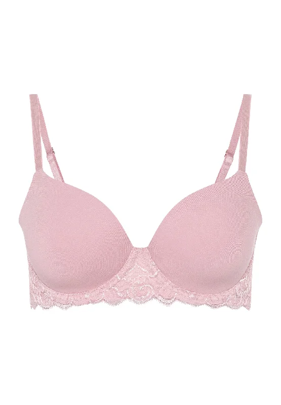 Luxury Moments Lace T-Shirt Bra | Pale Pink 71503-1387 Hooded Caped Shawl Collar
