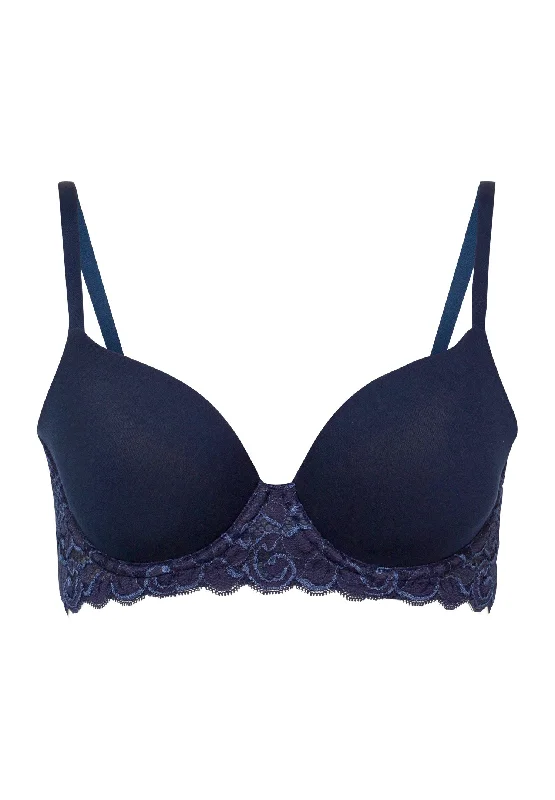 Luxury Moments Lace T-Shirt Bra | Deep Navy 71503-1610 Boxy Fit Fitted Loose