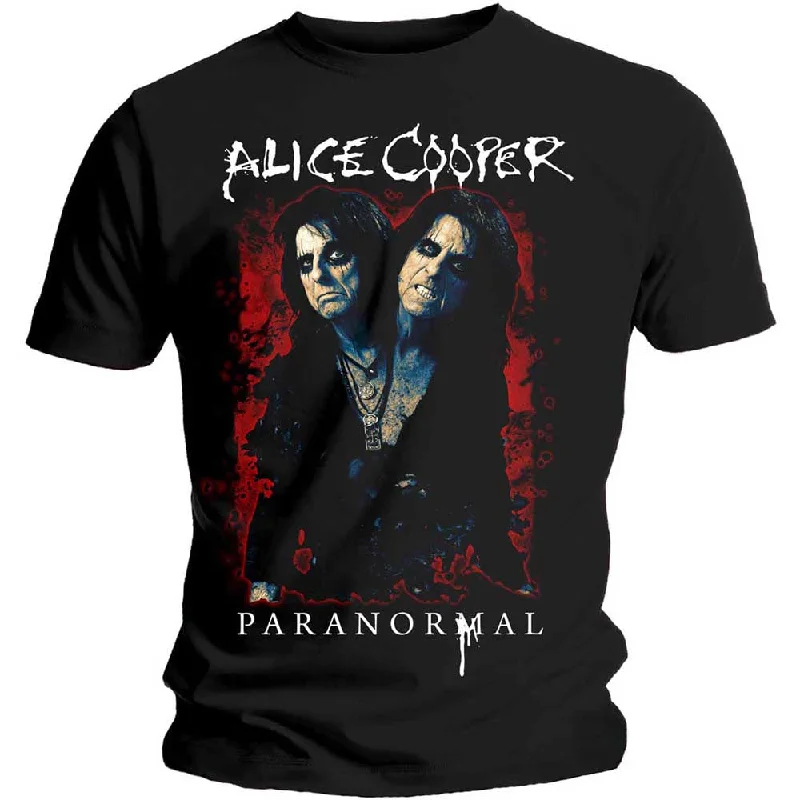 Alice Cooper | Official Band T-Shirt | Paranormal Splatter Zippered Front Buttoned Front Snap Front