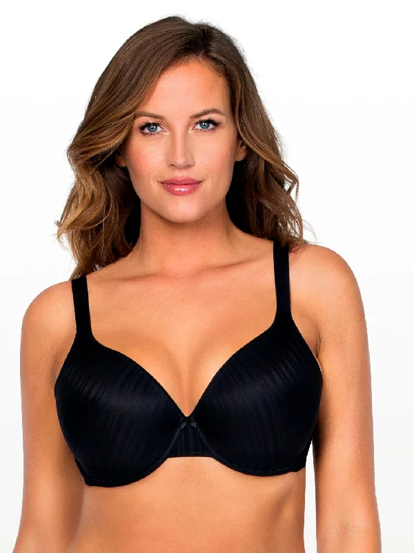 Aline T-shirt Bra - Black - P5251 Sequined Glittery Shiny