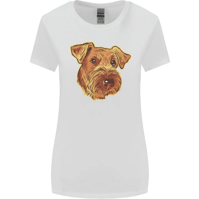 An Airedale Terrier Bingley Waterside Dog Womens Wider Cut T-Shirt Chenille Blend Fleece Blend Nylon Blend