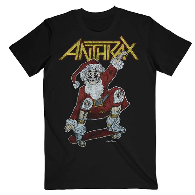 Anthrax | Official Band T-Shirt | Vintage Christmas (Back Print) Oversized T-Shirt Spandex breathable