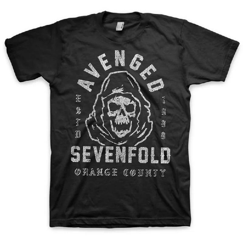 Avenged Sevenfold | Official Band T-Shirt | So Grim Orange County Ribbed T-Shirt High Neck Heavyweight