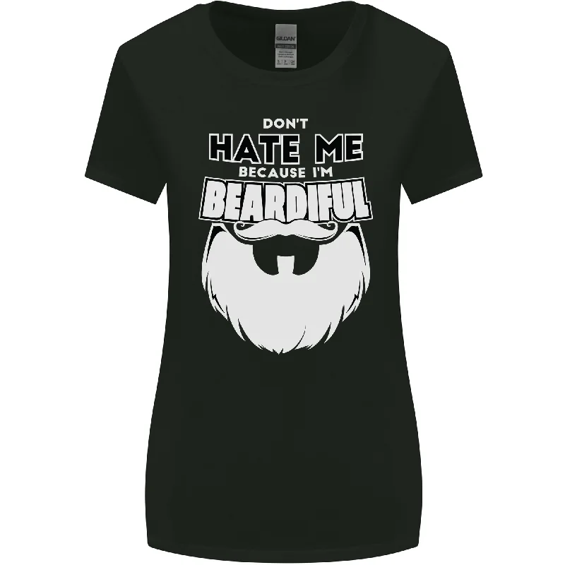 Beardiful Funny Beard Womens Wider Cut T-Shirt Denim Fabric Leather Fabric Suede Fabric