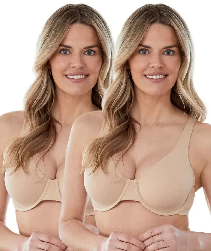 Bestform Unlined Cotton Stretch T-Shirt Bra with Underwire 2 Pack - Sand Wool Fabric Cashmere Fabric Tweed Fabric