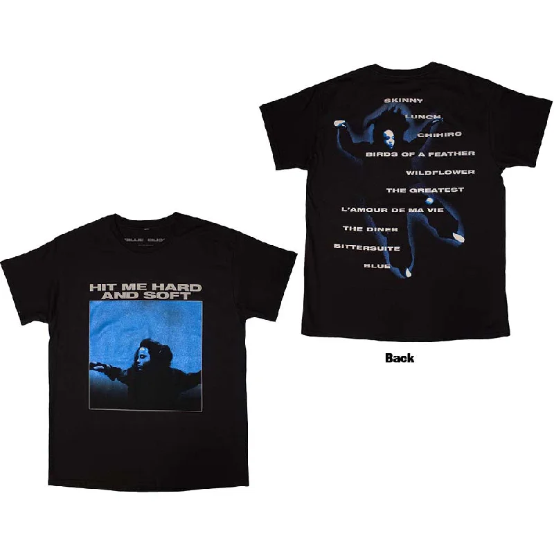 Billie Eilish | Official Band T-Shirt | Hit Me Hard And Soft Tracklist (Back Print) Zippered Buttoned Snapped