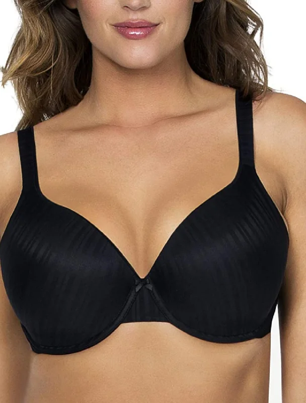 Parfait Aline Molded Underwire  T-Shirt Bra, Black Collared Crew Neck Turtle Neck