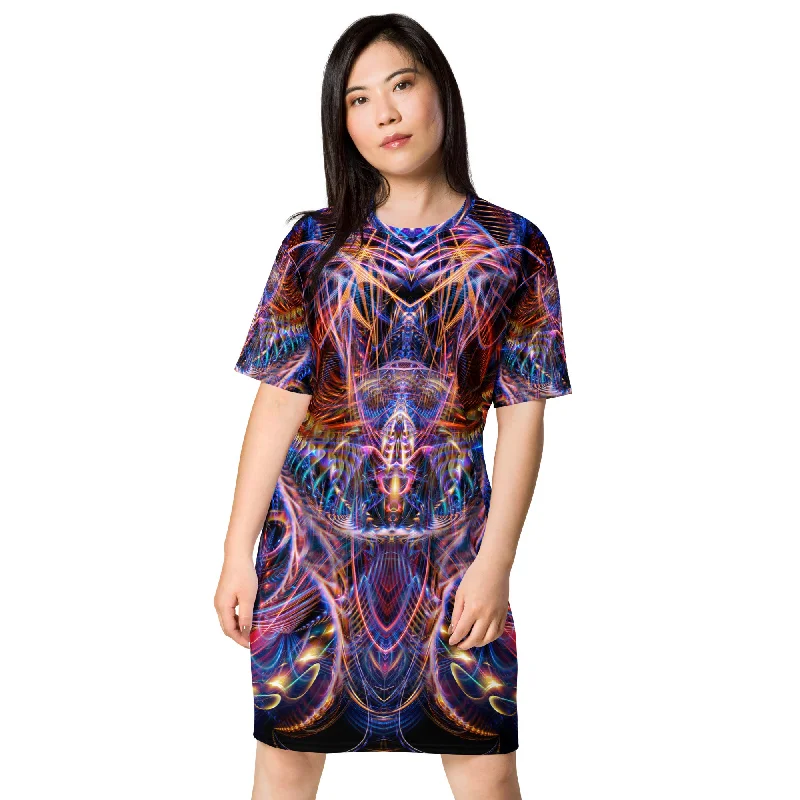 Cosmic Noise T-shirt Dress Satin Fabric Silk Fabric Chiffon Fabric