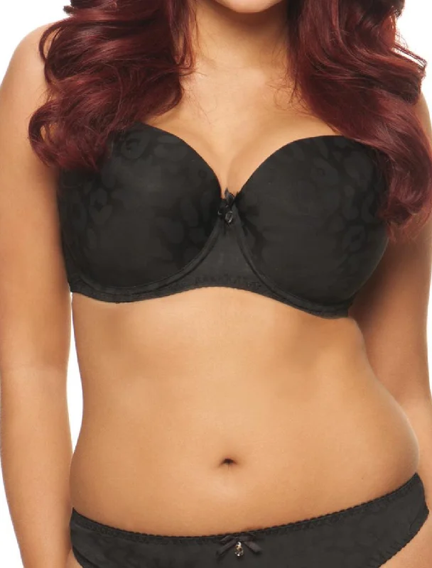 Curvy Kate Smoothie Molded T-shirt Bra, Black Beaded Sequined Faux Fur