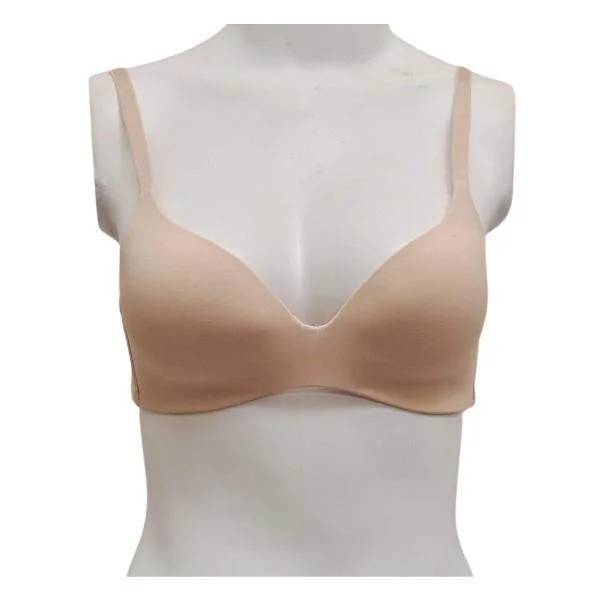 Elegant Single Padded T-Shirt Bra Notch Collar Peter Pan Collar Cowl Neck