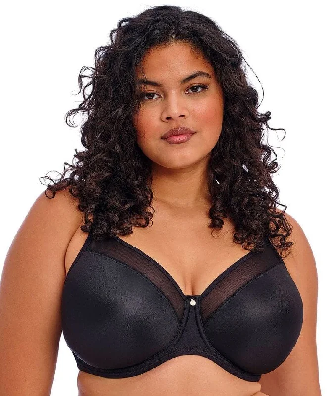 Elomi Smooth Underwire Moulded T-Shirt Bra - Black Terry Blend Velvet Blend Canvas Blend