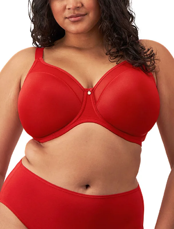 Elomi Smooth UW Molded T-Shirt Bra, Haute Red| Elomi Smooth Bra Mesh Canvas Denim