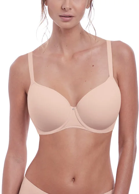 Fantasie Aura Underwire Molded T-Shirt Bra, Natural Beige Elasticated Padded Insulated