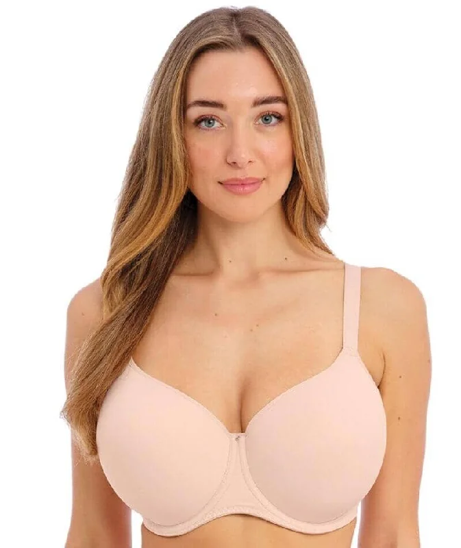 Fantasie Aura Underwire Moulded T-Shirt Bra - Natural Beige Collared Crew Neck Turtle Neck