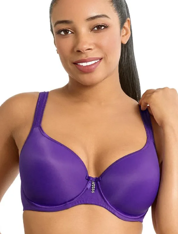 Fit Fully Yours Crystal Smooth Underwire T-Shirt  Bra, Violet Sequined Glittery Shiny