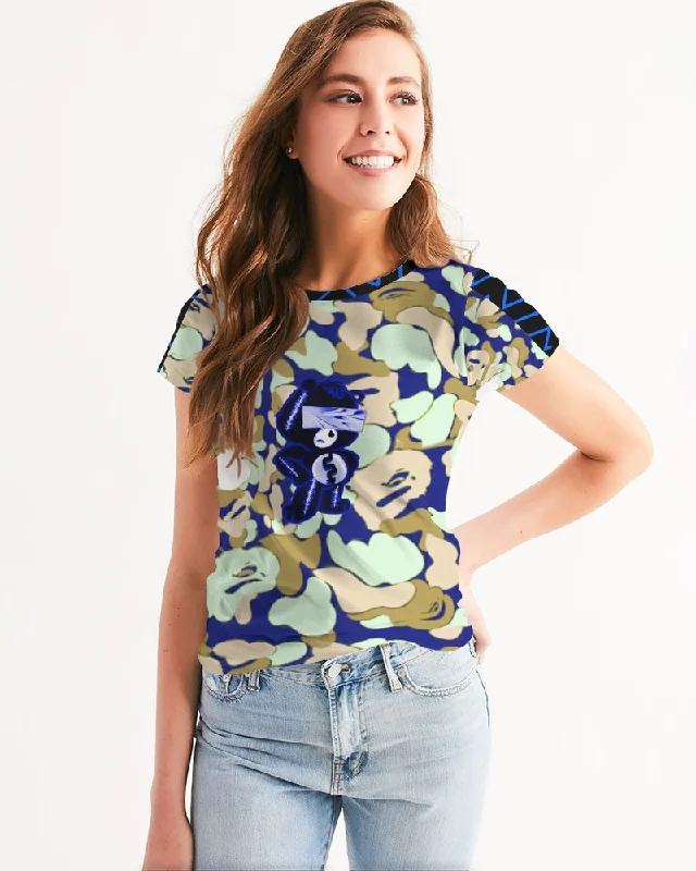 Fly Ma " Girl Power " Women's All-Over Print Tee Mesh Fabric Canvas Fabric Denim Fabric