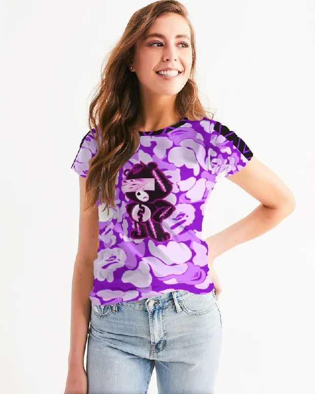 Fly Ma " Royalty & Wealth Power " Women's All-Over Print Tee Cotton Fabric Linen Fabric Terry Fabric