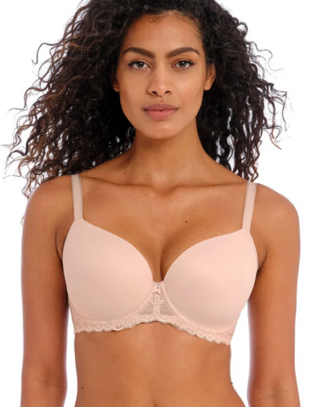 Freya Offbeat Molded Demi T-shirt Bra, Natural Beige | Beige Molded Bra | Beige Freya T-Shirt Bras Denim Fabric Leather Fabric Suede Fabric