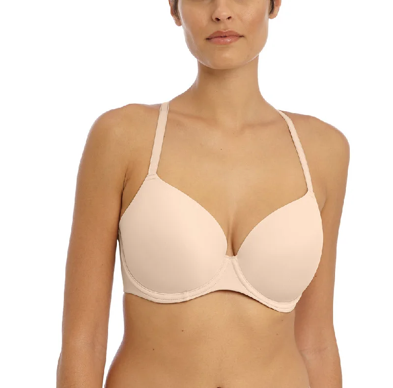 Freya Undetected Natural Beige Smooth Molded T-Shirt Bra 401708 Collared T-Shirt Boat Neck A-Line